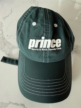 Sporty & Rich x Prince Tennis Club Conteast Stitch Hat - Dark Green